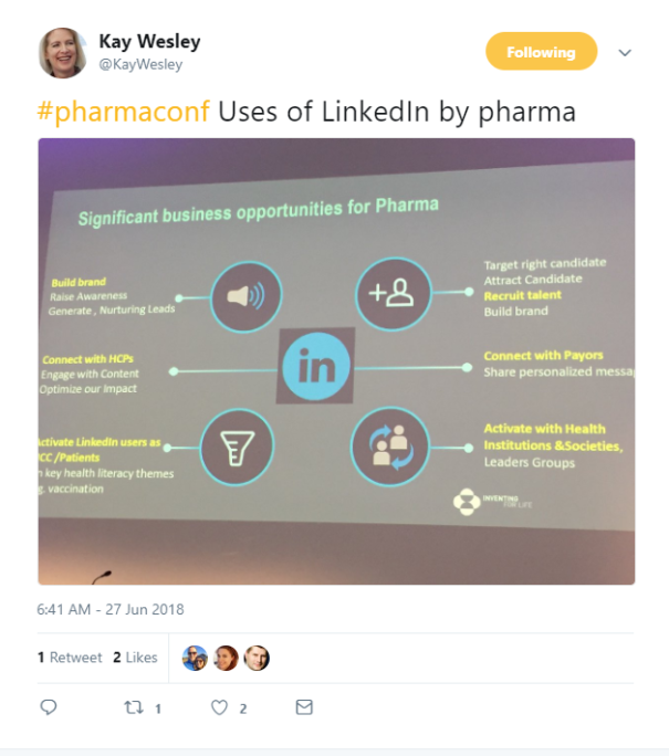 FireShot Screen Capture #087 - 'Kay Wesley on Twitter_ _#pharmaconf Uses of LinkedIn by pharma… _' - twitter_com_KayWesley_status_1011967835478863872